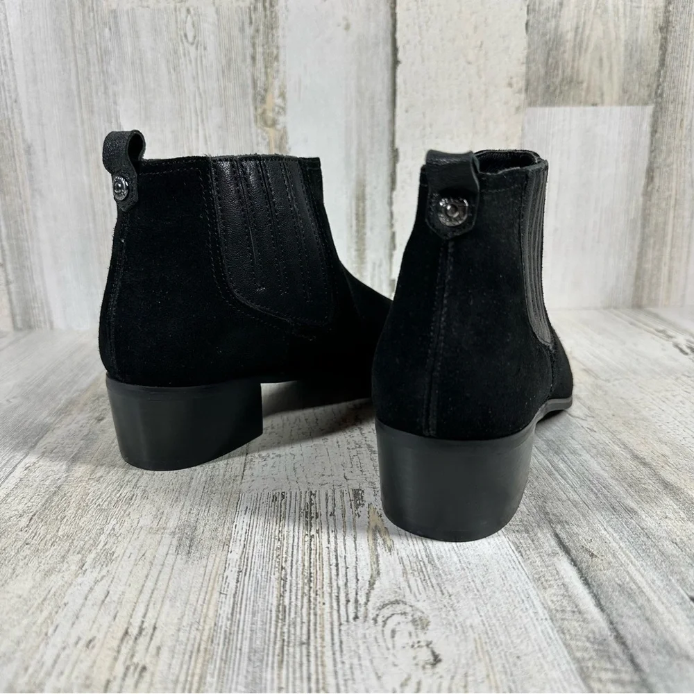 NYDJ Gilan Black Suede Ankle Chelsea Boots with Elastic Gore‎ Inserts #1368